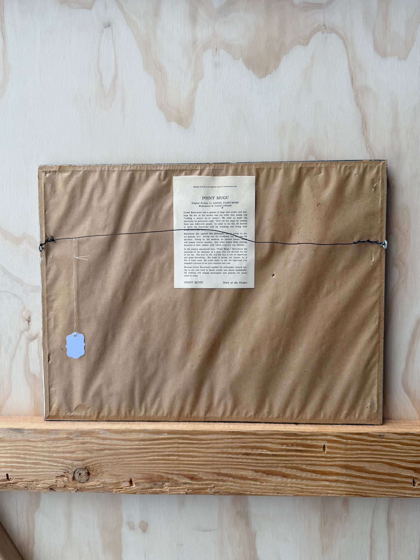 Framed Vintage Etching – “Point Mugu” by Lionel Barrymore