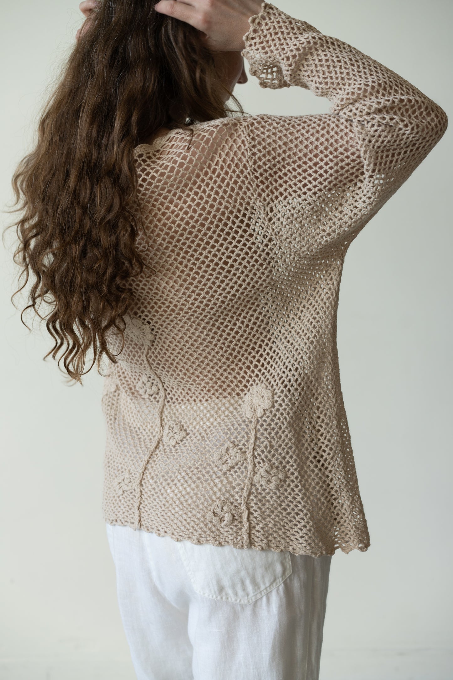 Ramie Cotton Crochet Cardigan