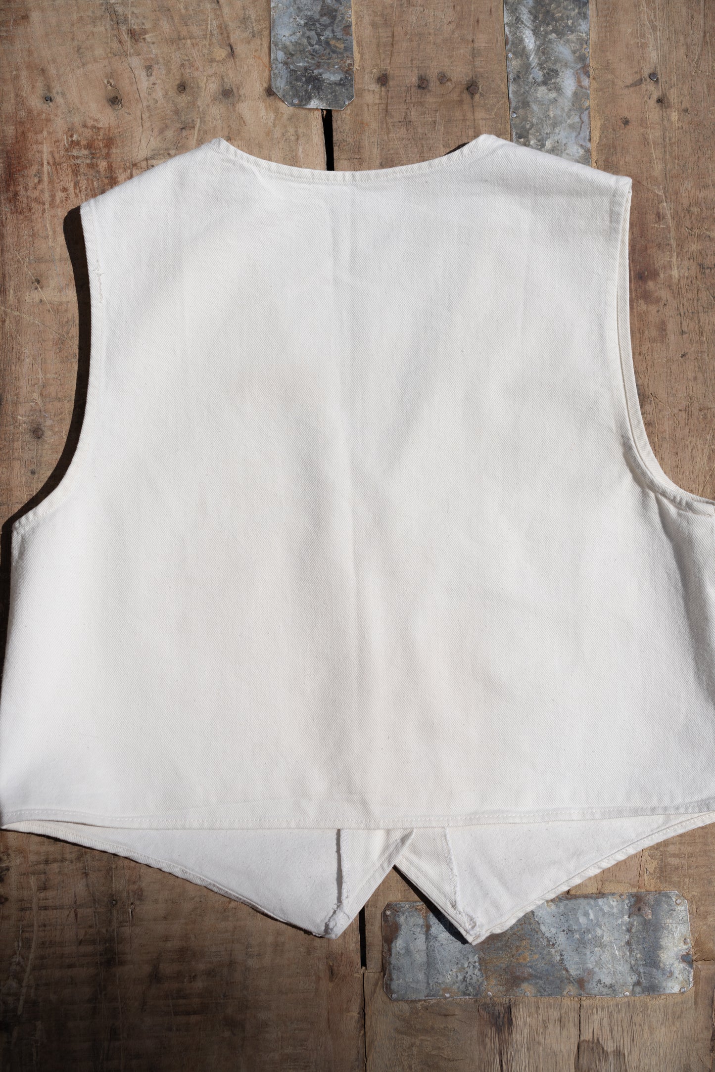 Ivory Cotton Denim Vest