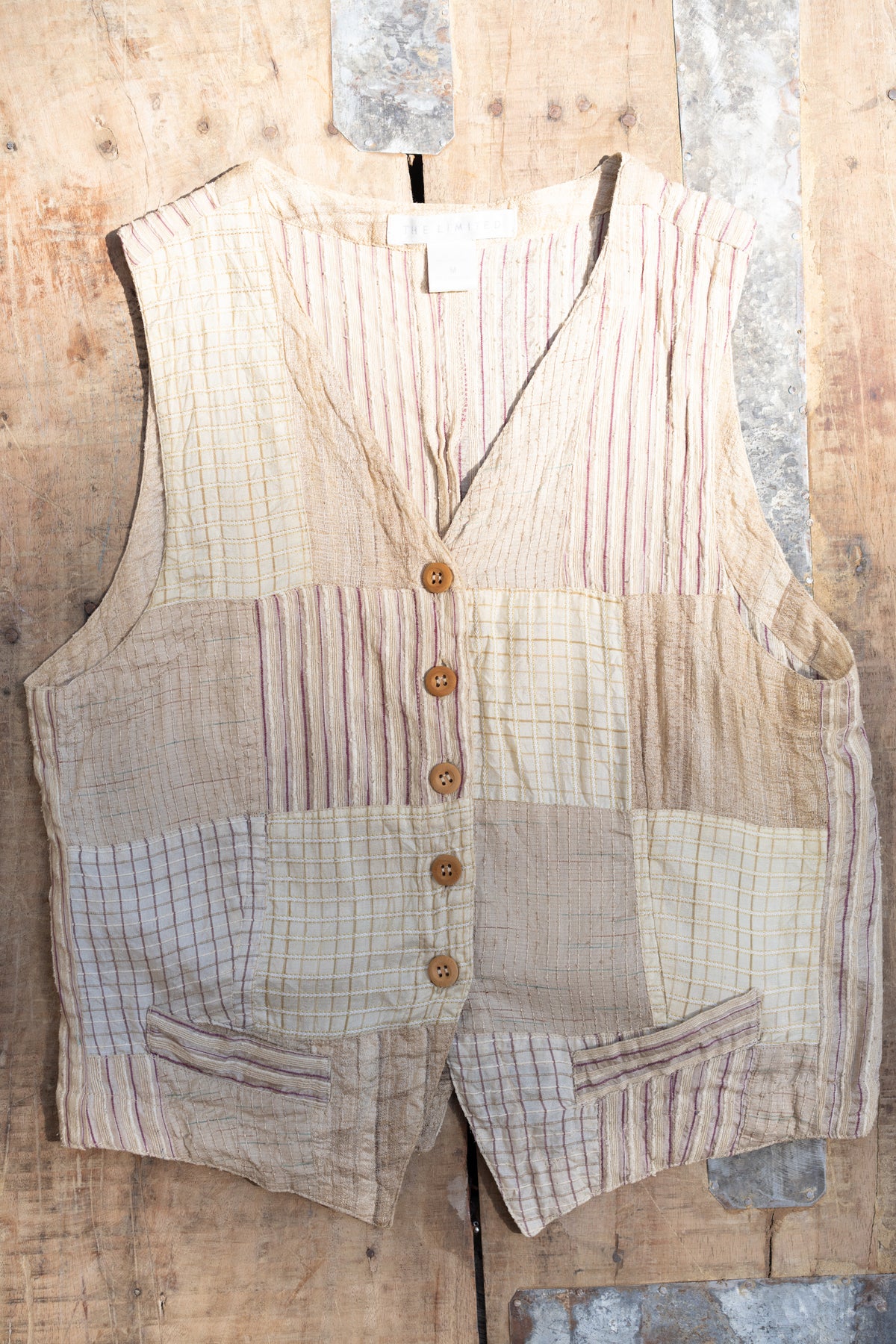 Silk Patchwork Tie Back Vest