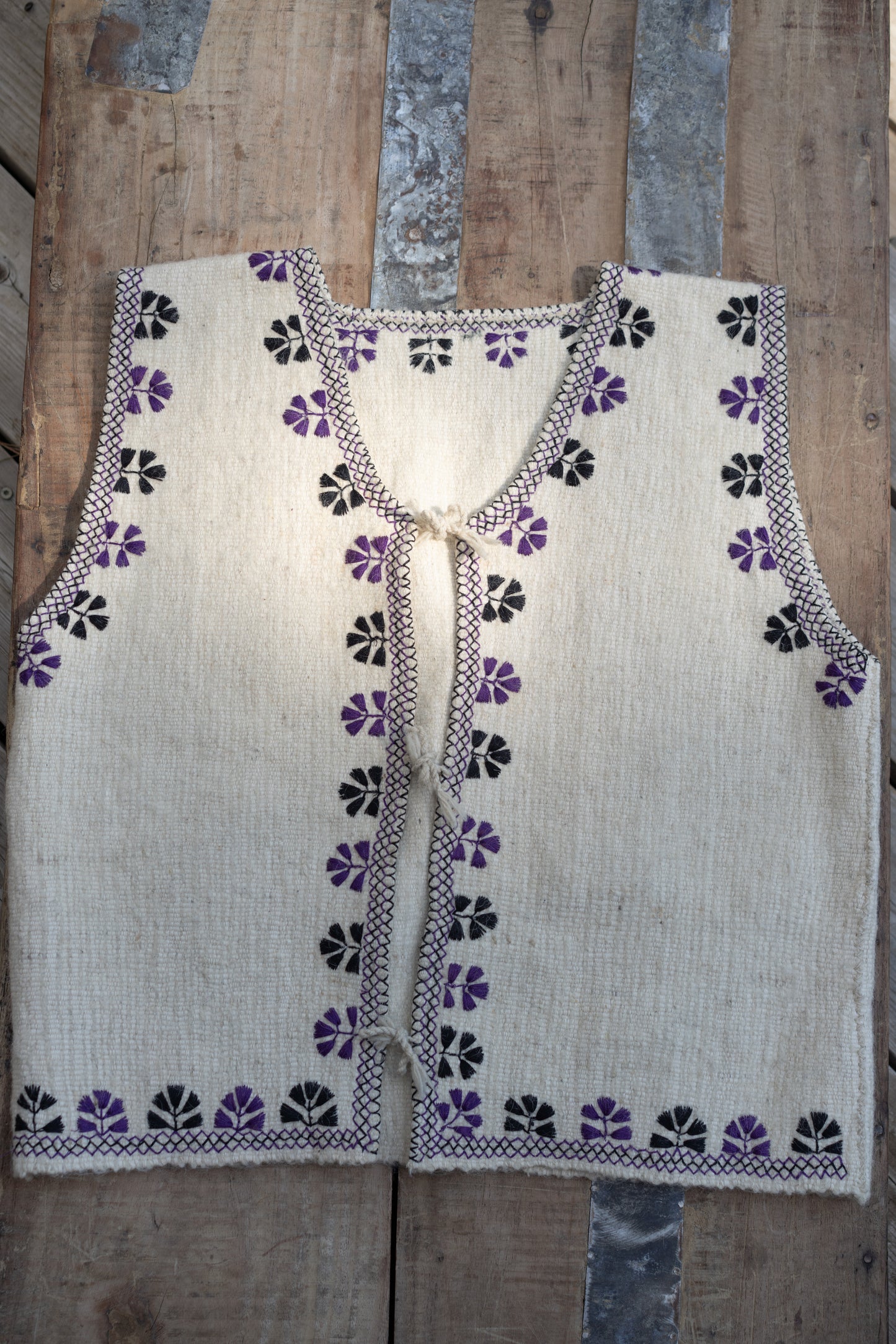 Embroidered Wool Vest
