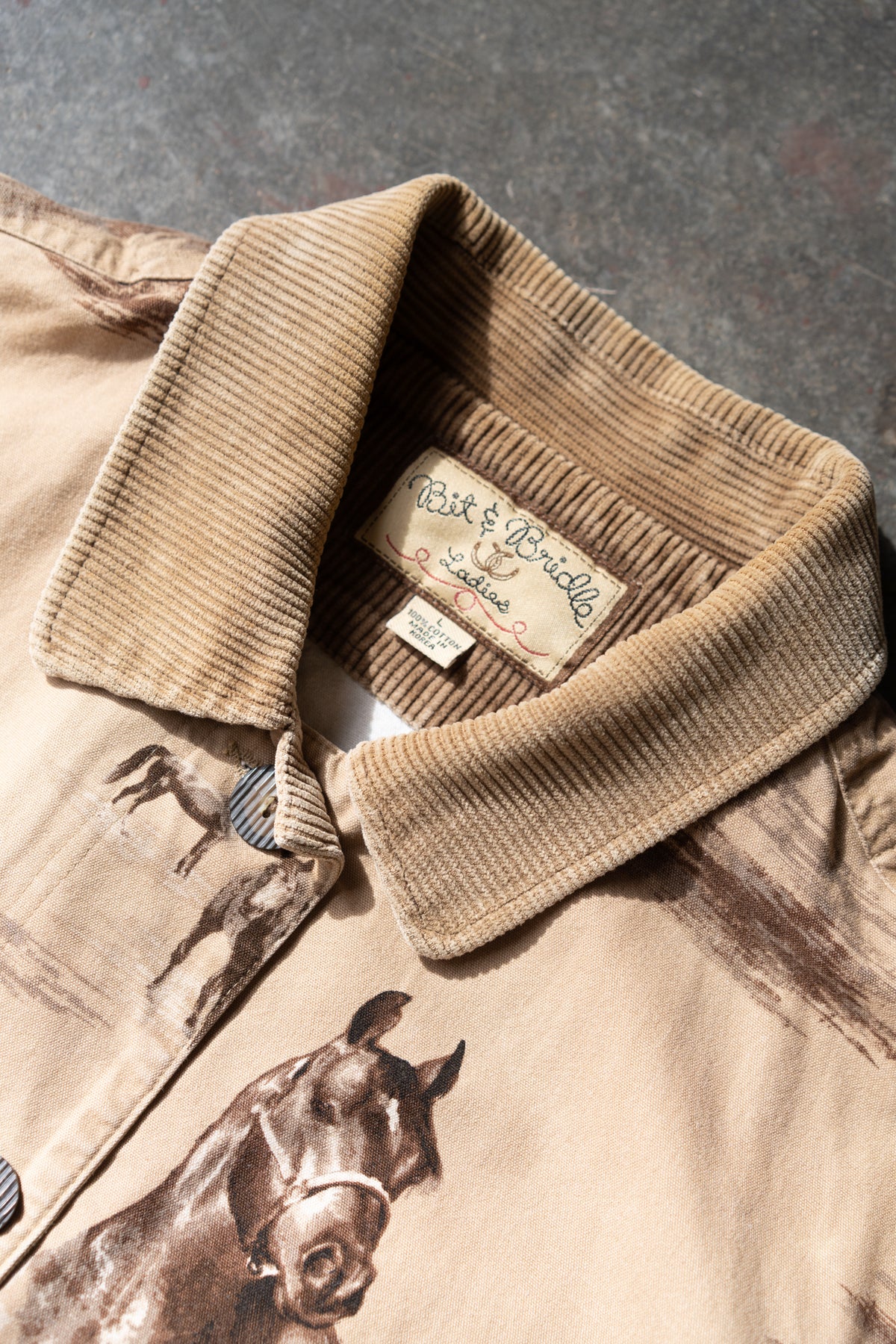 Cotton Horse Print Barn Jacket