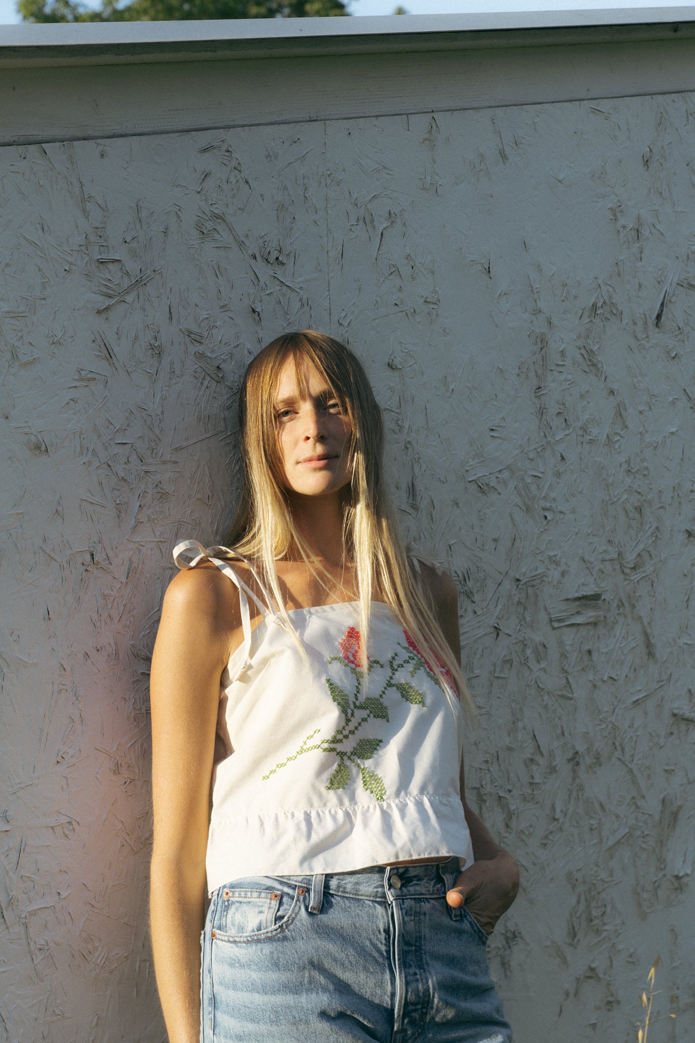 Rosy Thread Tie Top