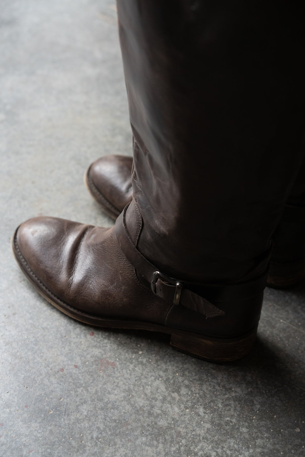 90s Aldo Brown Leather Harness Riding Boots