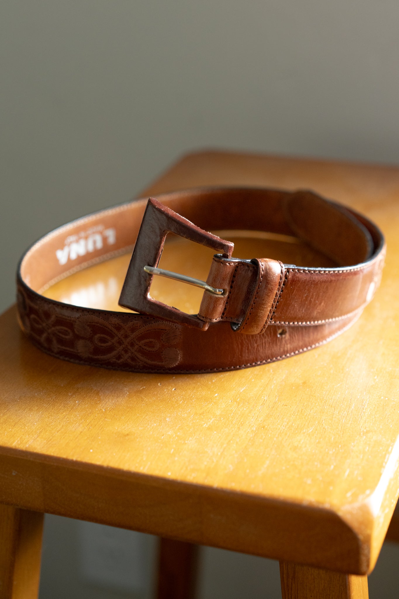 Embroidered Leather Belt