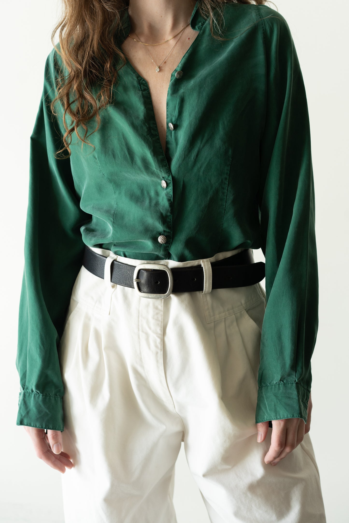 Emerald Silk Blouse