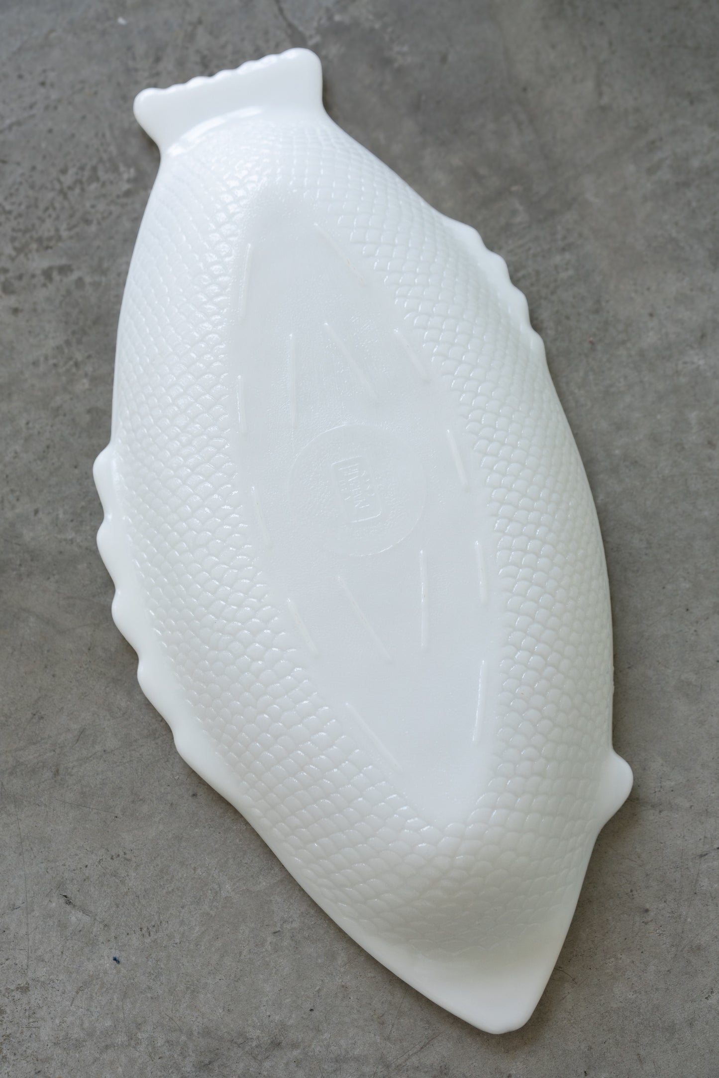 Glasbake USA Milk Glass Fish Platter
