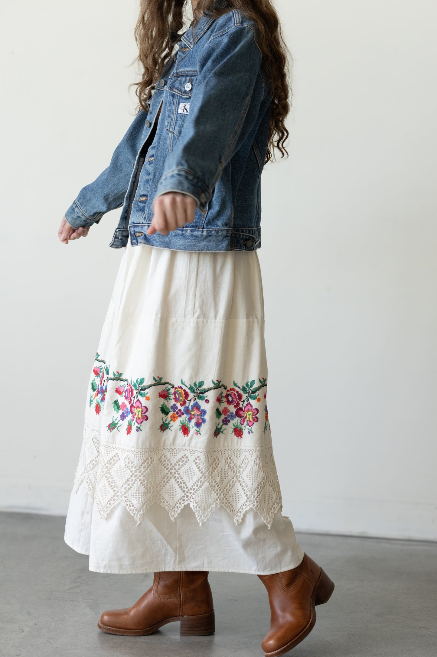 c. 1950s Ukrainian Embroidered Skirt