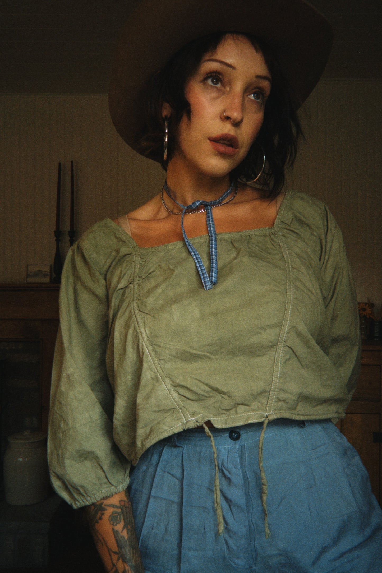 Botanically Dyed Cotton Corset Blouse