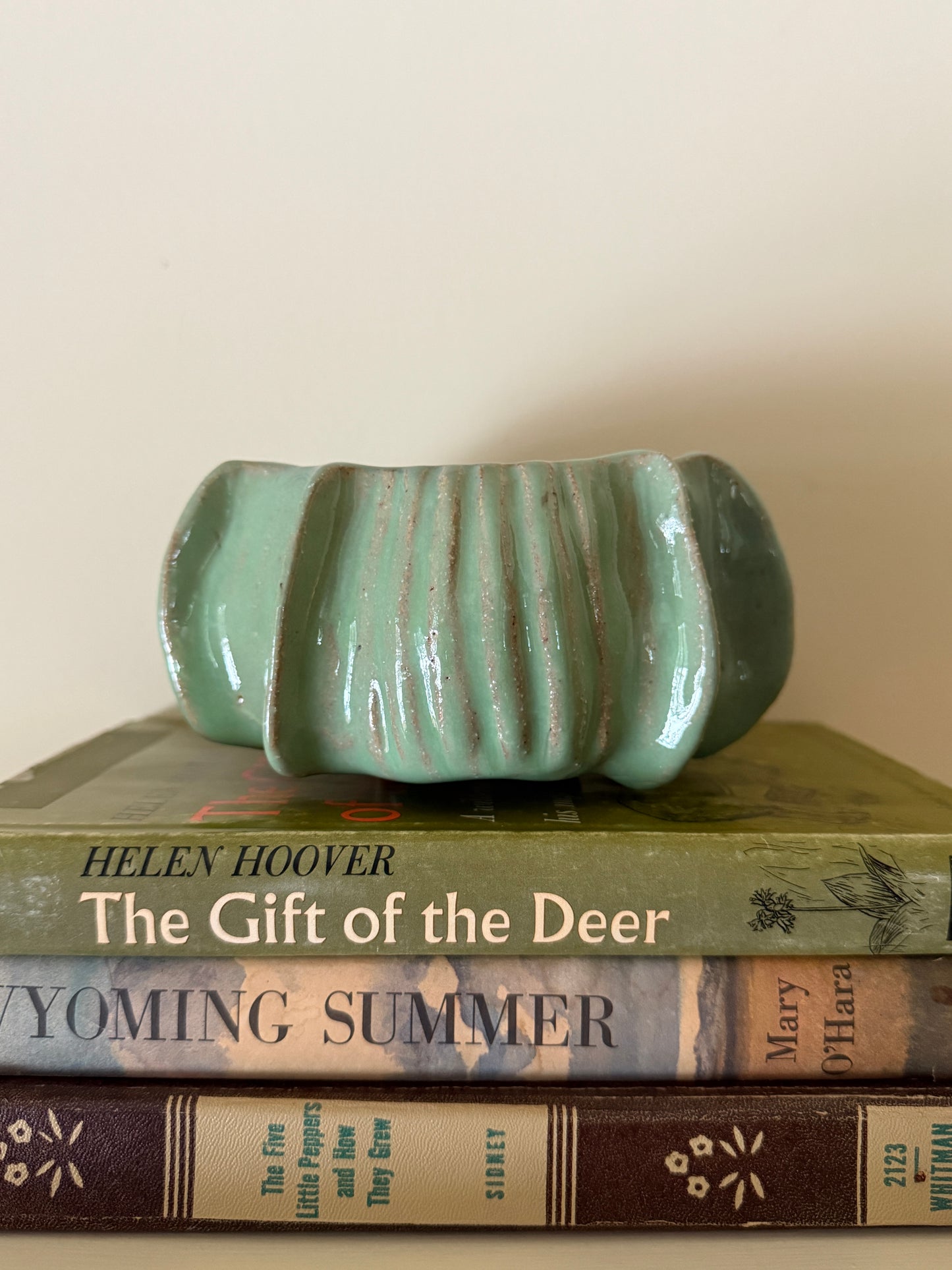 Vintage Green Glazed Ceramic Dish / Catchall