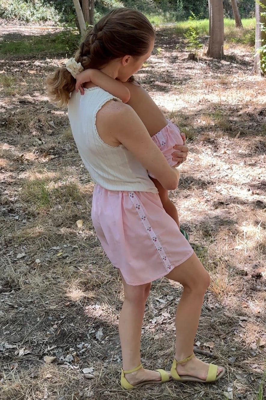 Pink Blossom Track Shorts