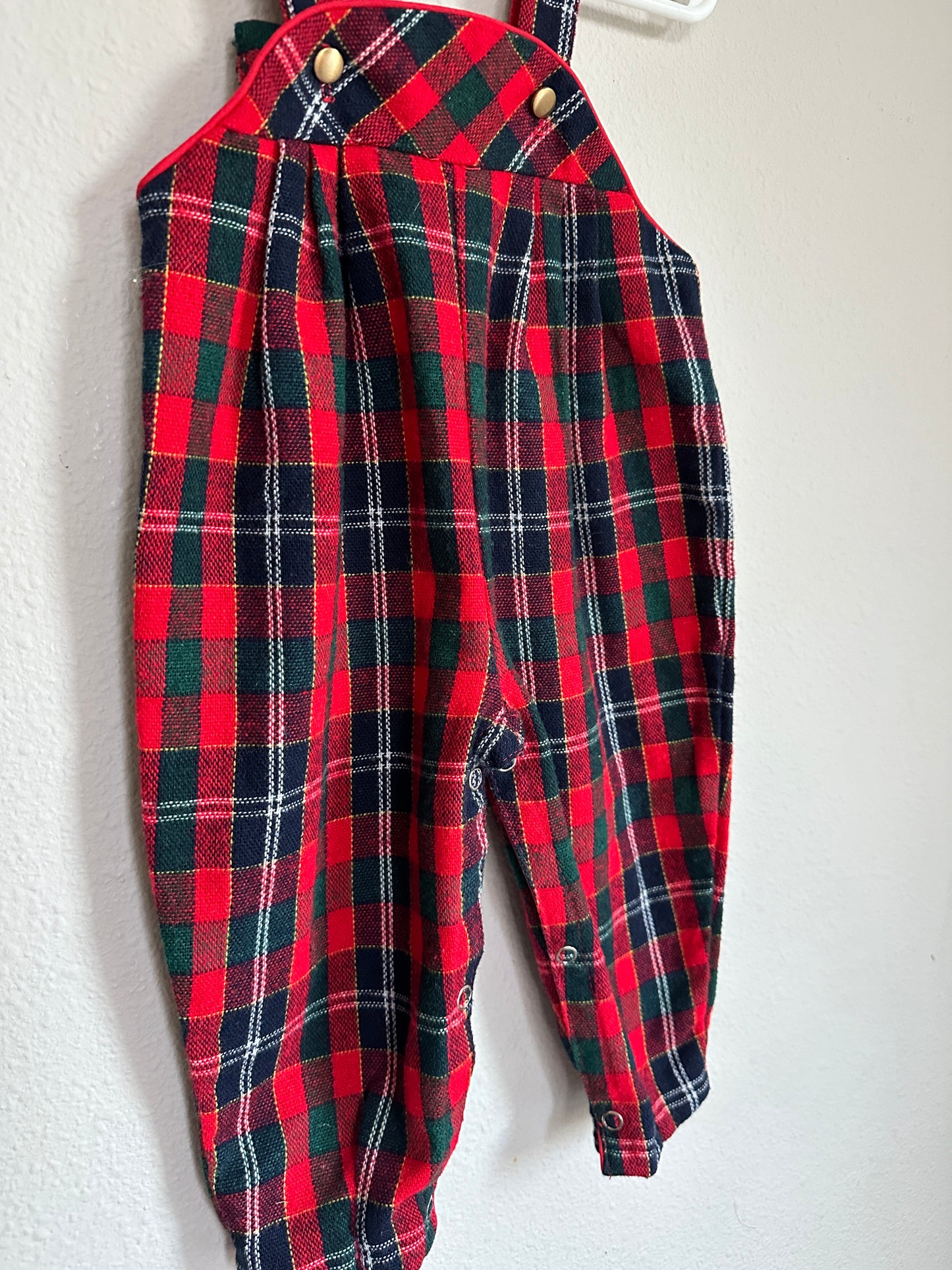 Plaid Wool Overalls