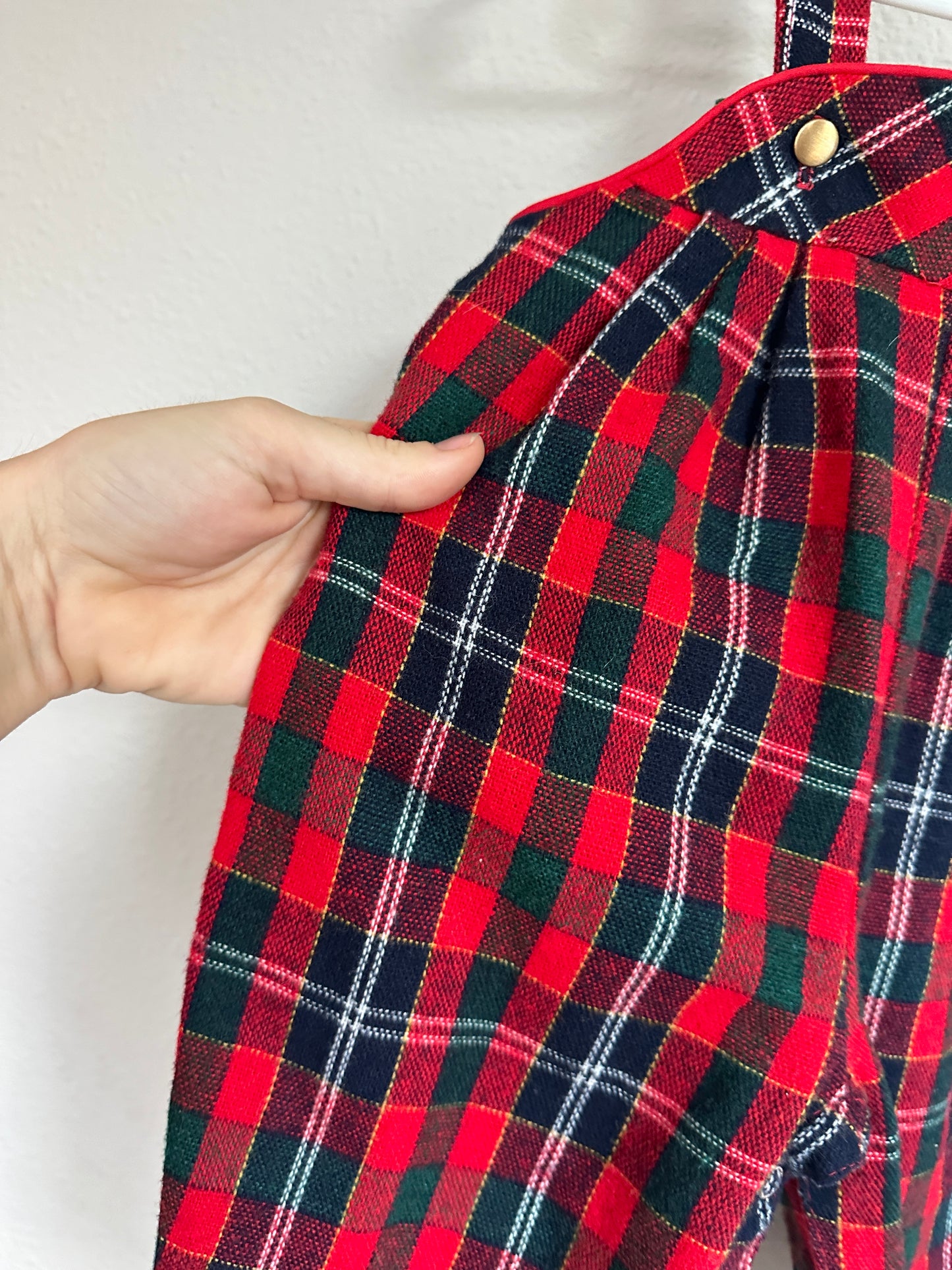 Plaid Wool Overalls