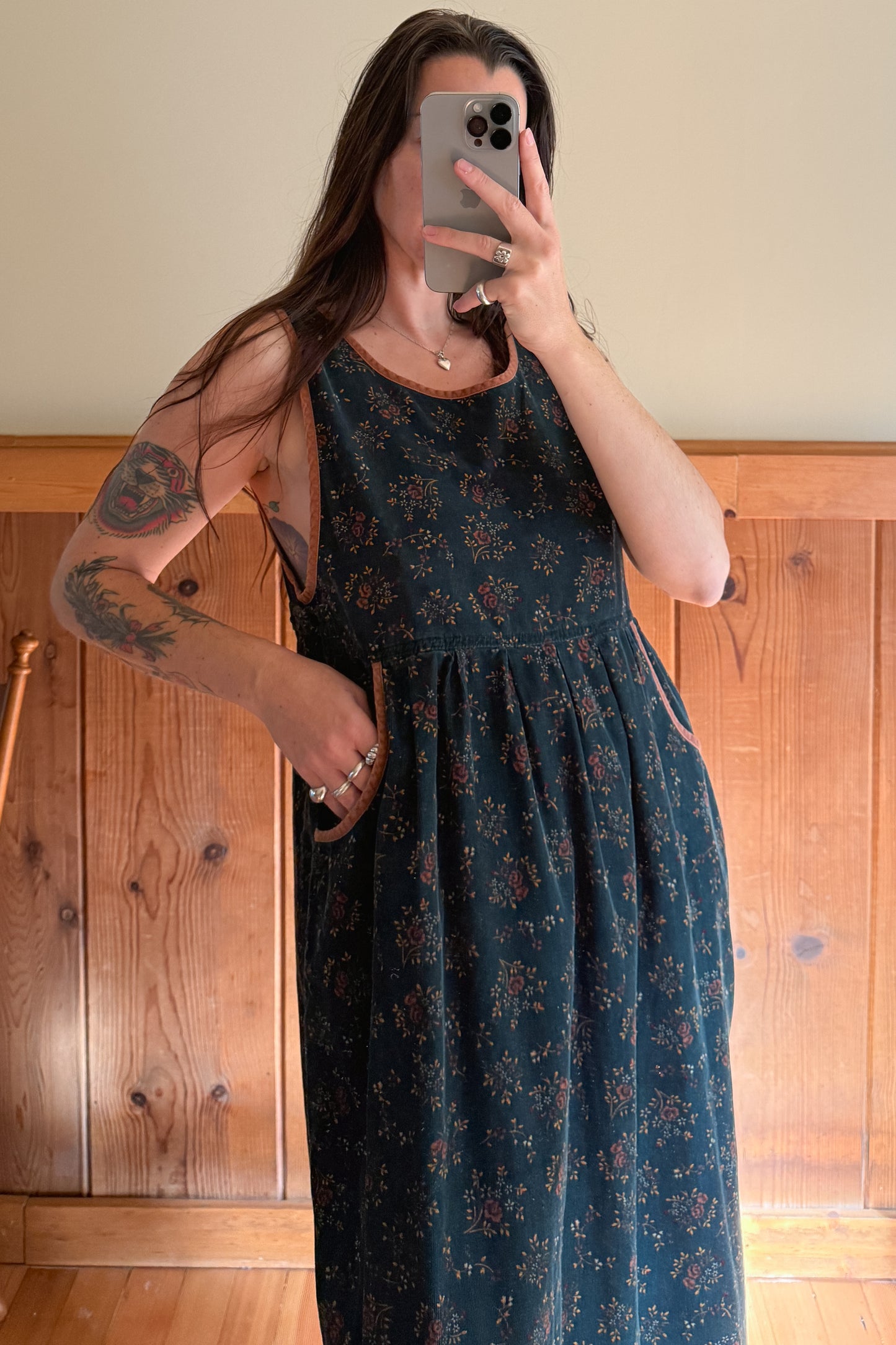 Corduroy Floral Dress