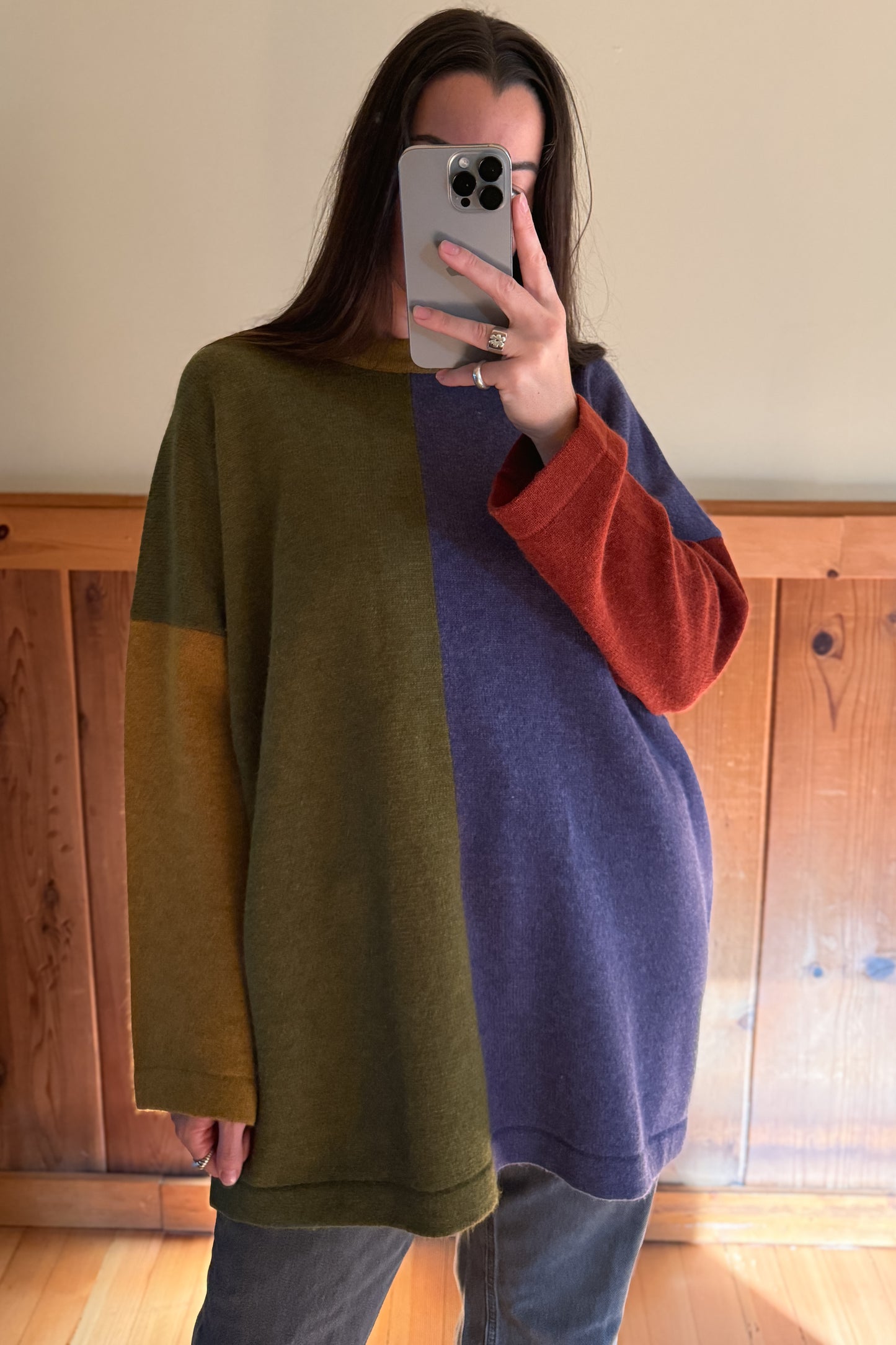 Lambswool Color-block Sweater