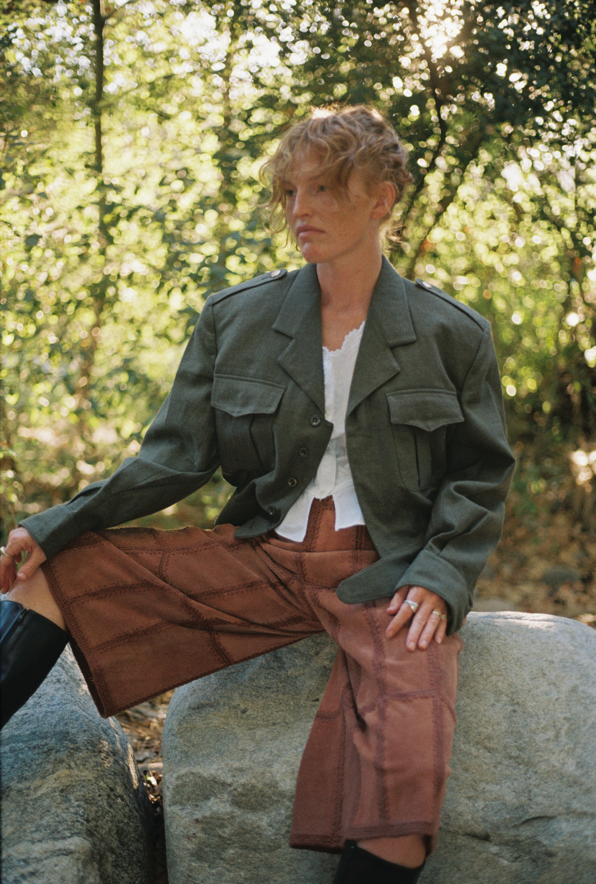 1968 Belgian Military Olive Wool Cropped Jacket