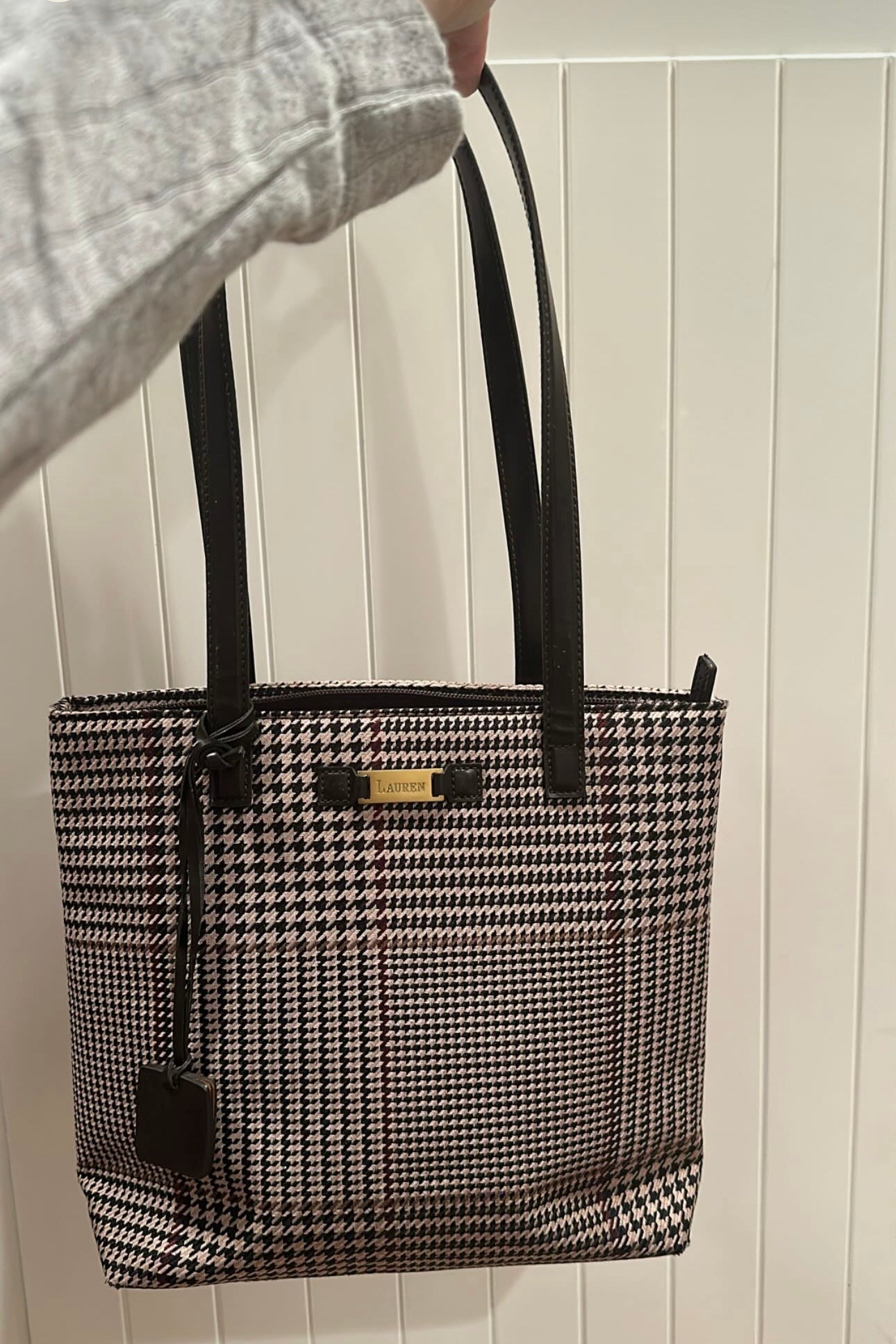 RL Lauren Houndstooth Handbag