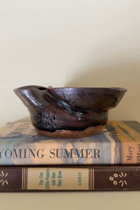 Handmade Dark Glaze Ceramic Bowl