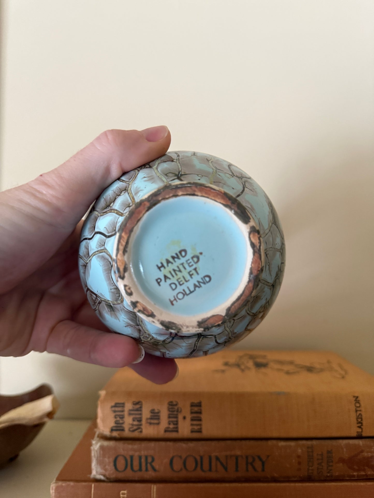 Vintage Hand-Painted Delft Pitcher