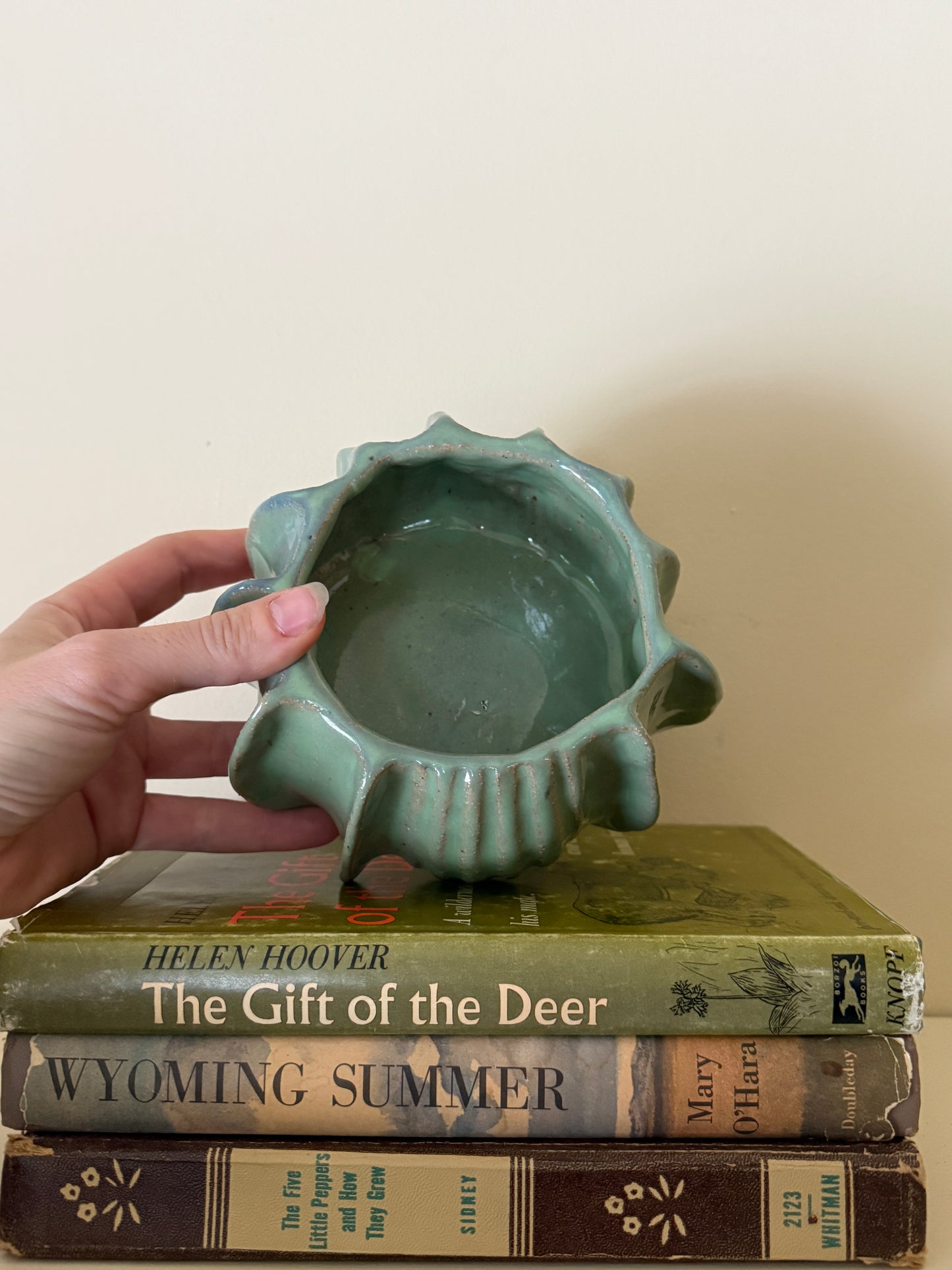 Vintage Green Glazed Ceramic Dish / Catchall