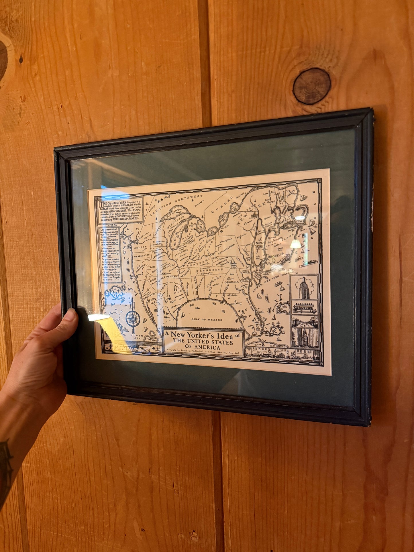 “A New Yorker’s Idea of the United States of America” Framed Print