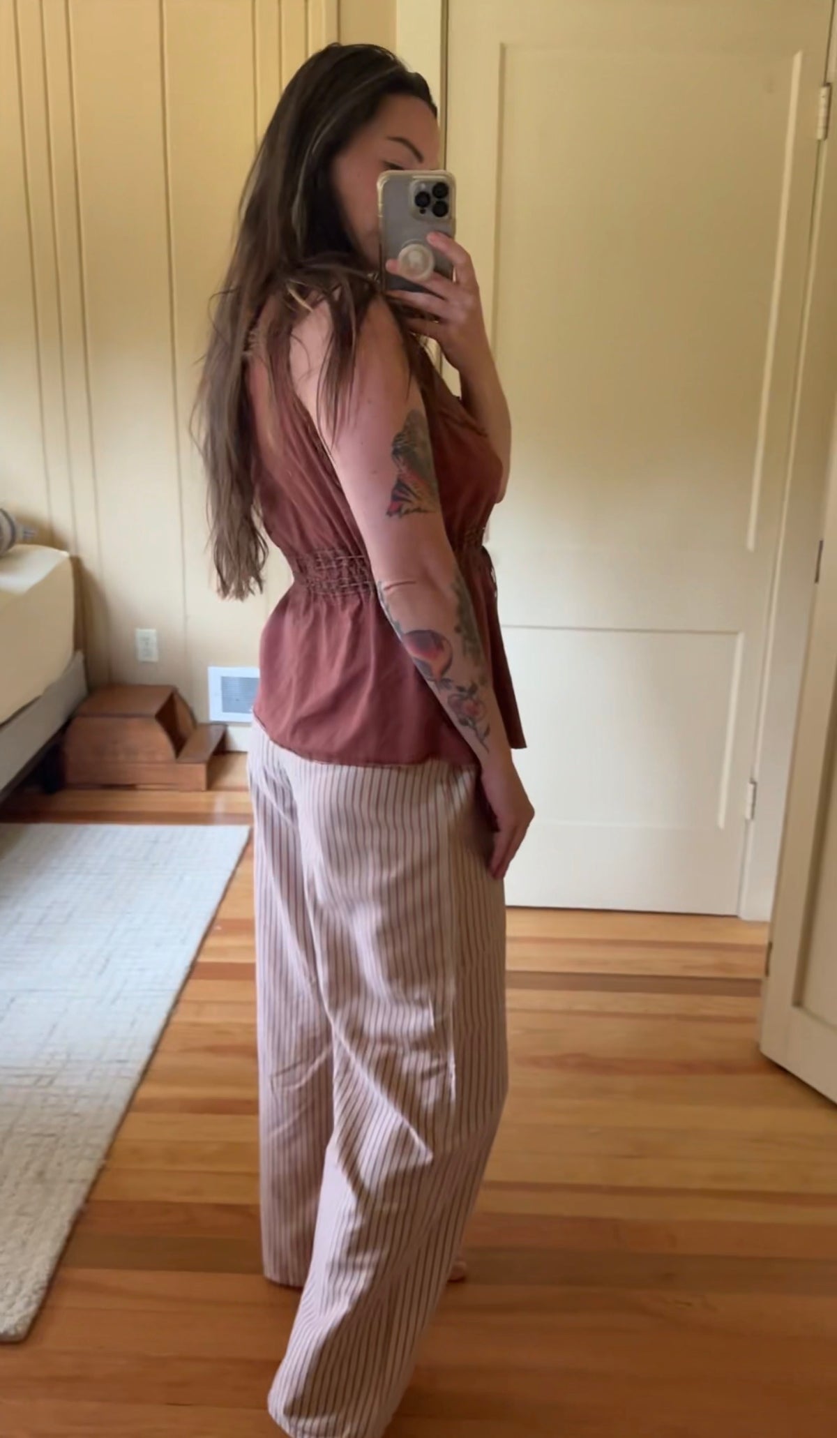 Hand-Dyed Vintage Cotton Pintuck Tank