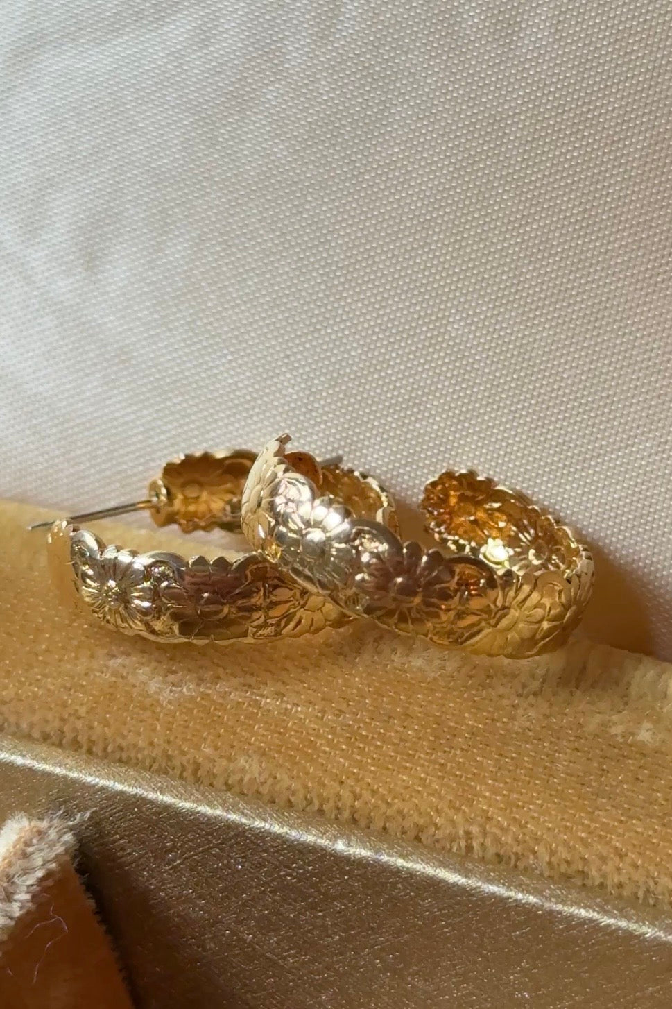 1960's Floral Hoop Earrings