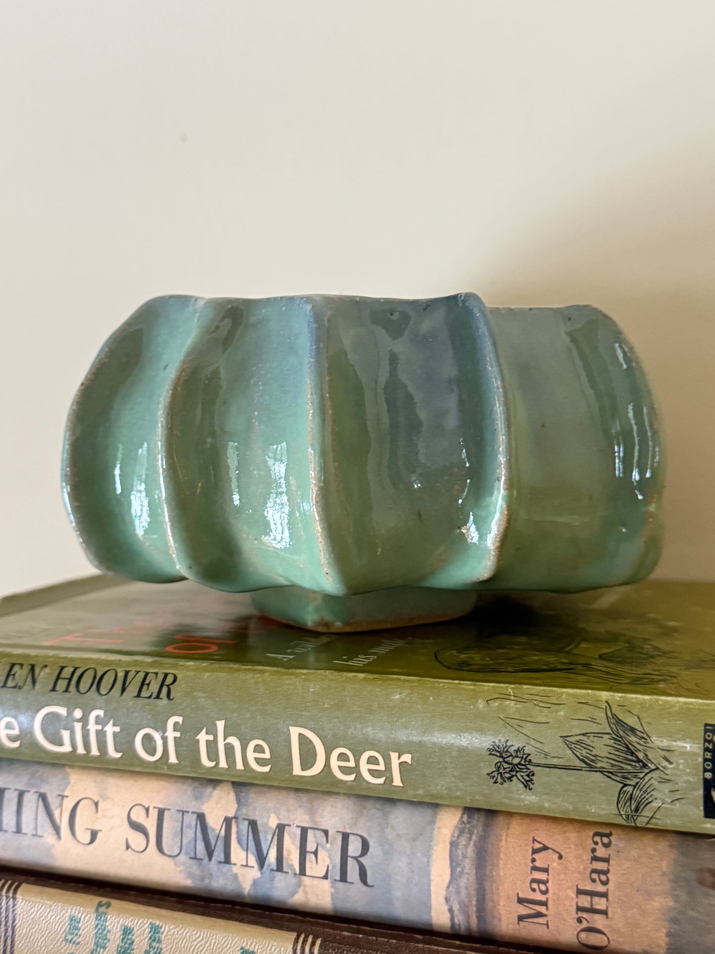 Vintage Green Glazed Ceramic Dish / Catchall