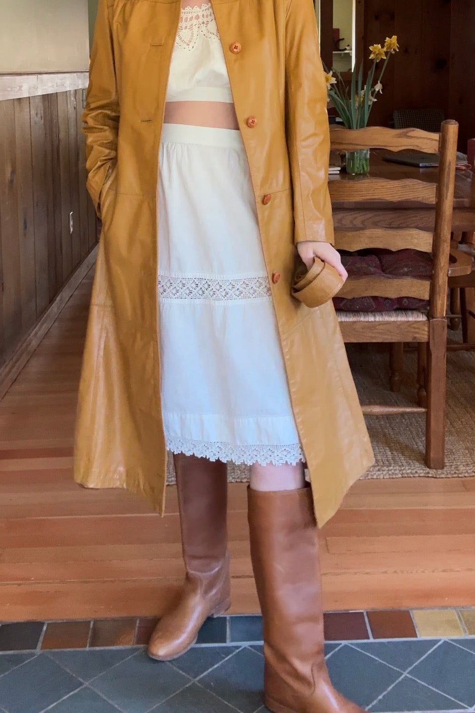 Cotton Lace Trim Skirt