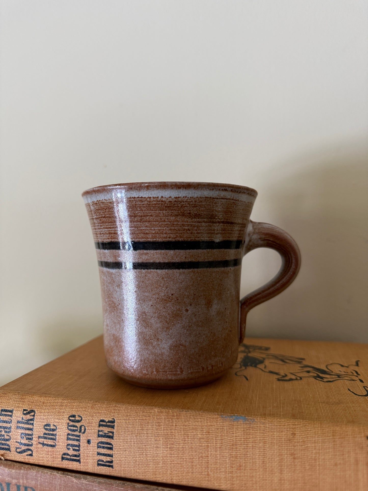 Studio Pottery Mug with Teddy Bear Detail