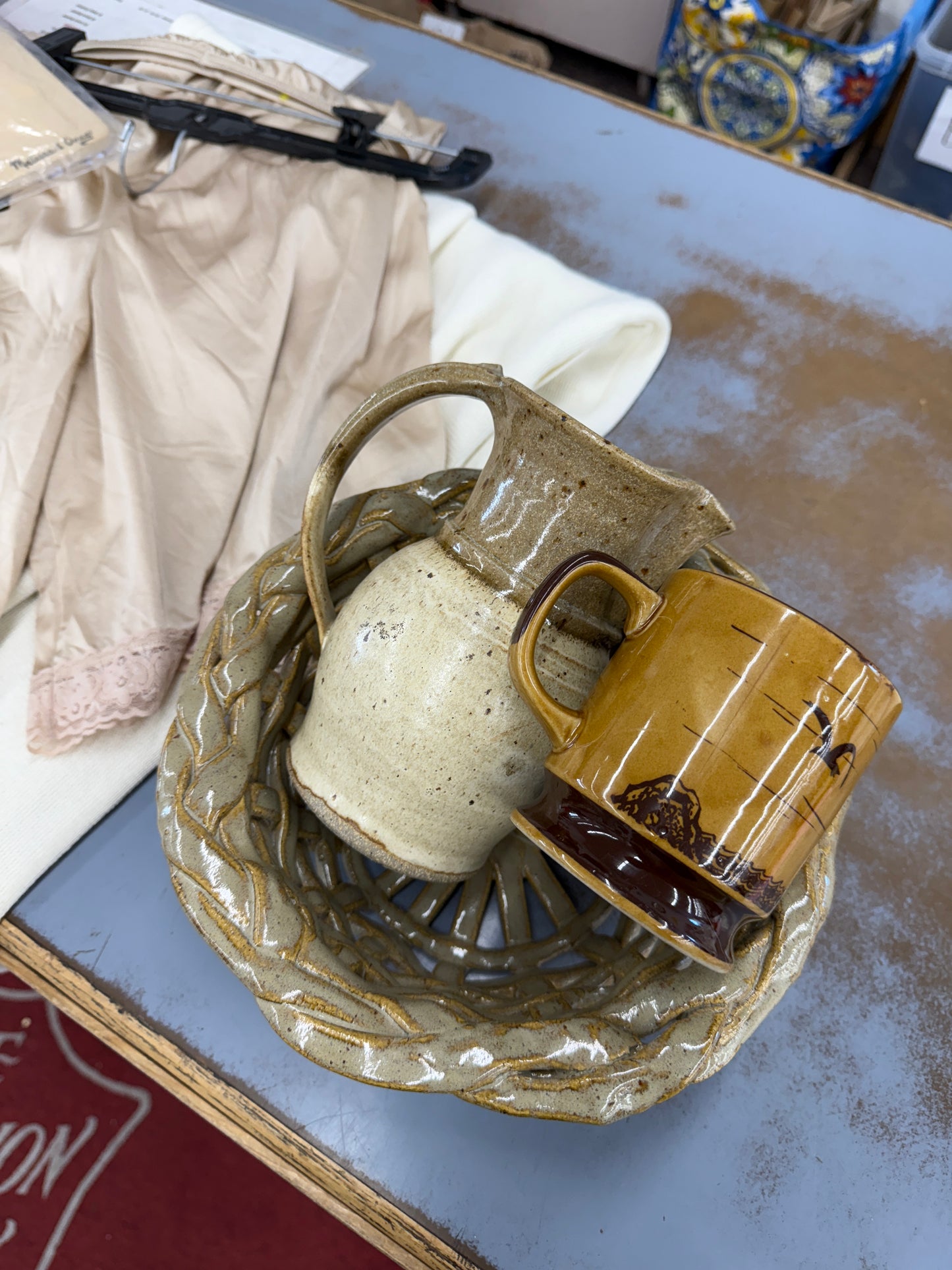 Hand-made Pottery Basket