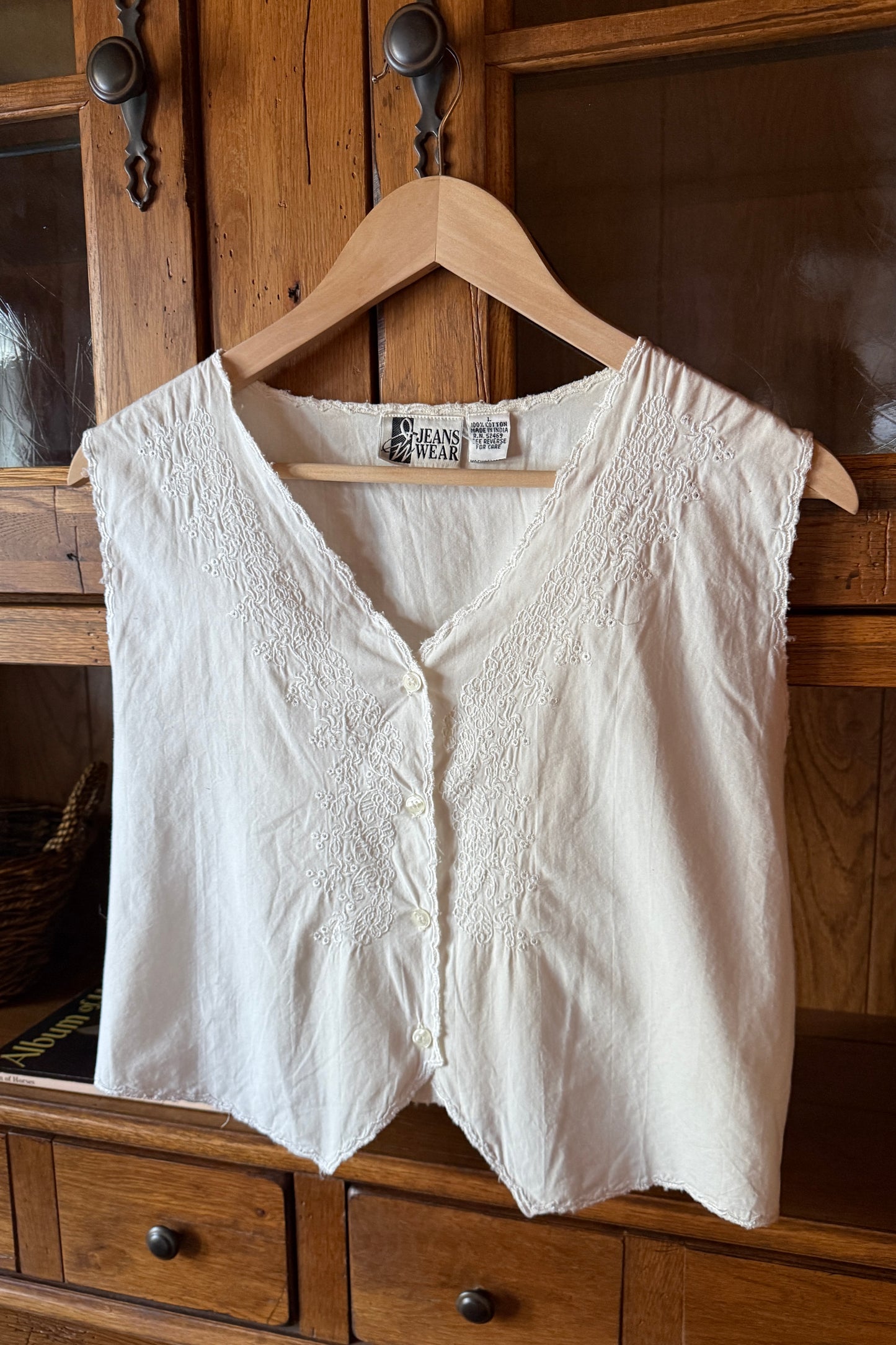 Embroidered Cotton Vest