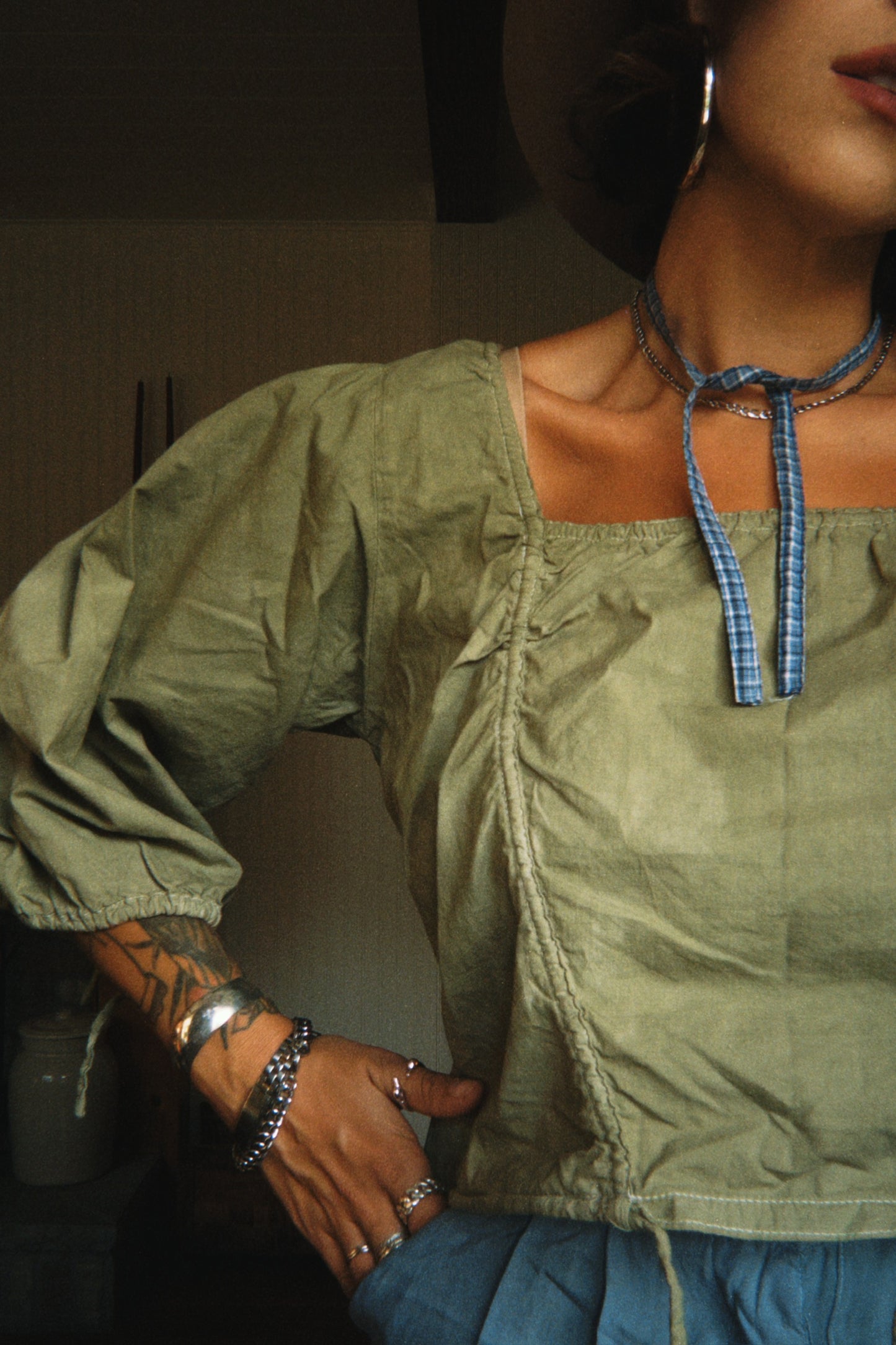 Botanically Dyed Cotton Corset Blouse