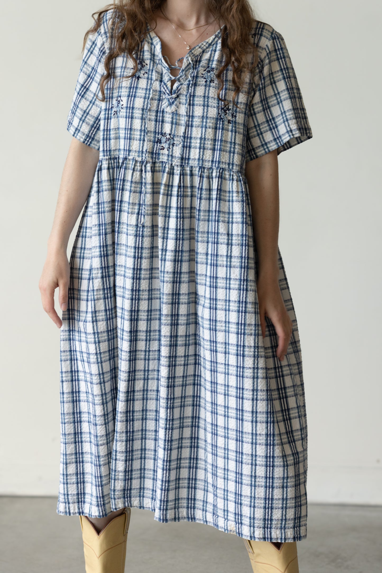 Plaid Cotton Prairie Dress