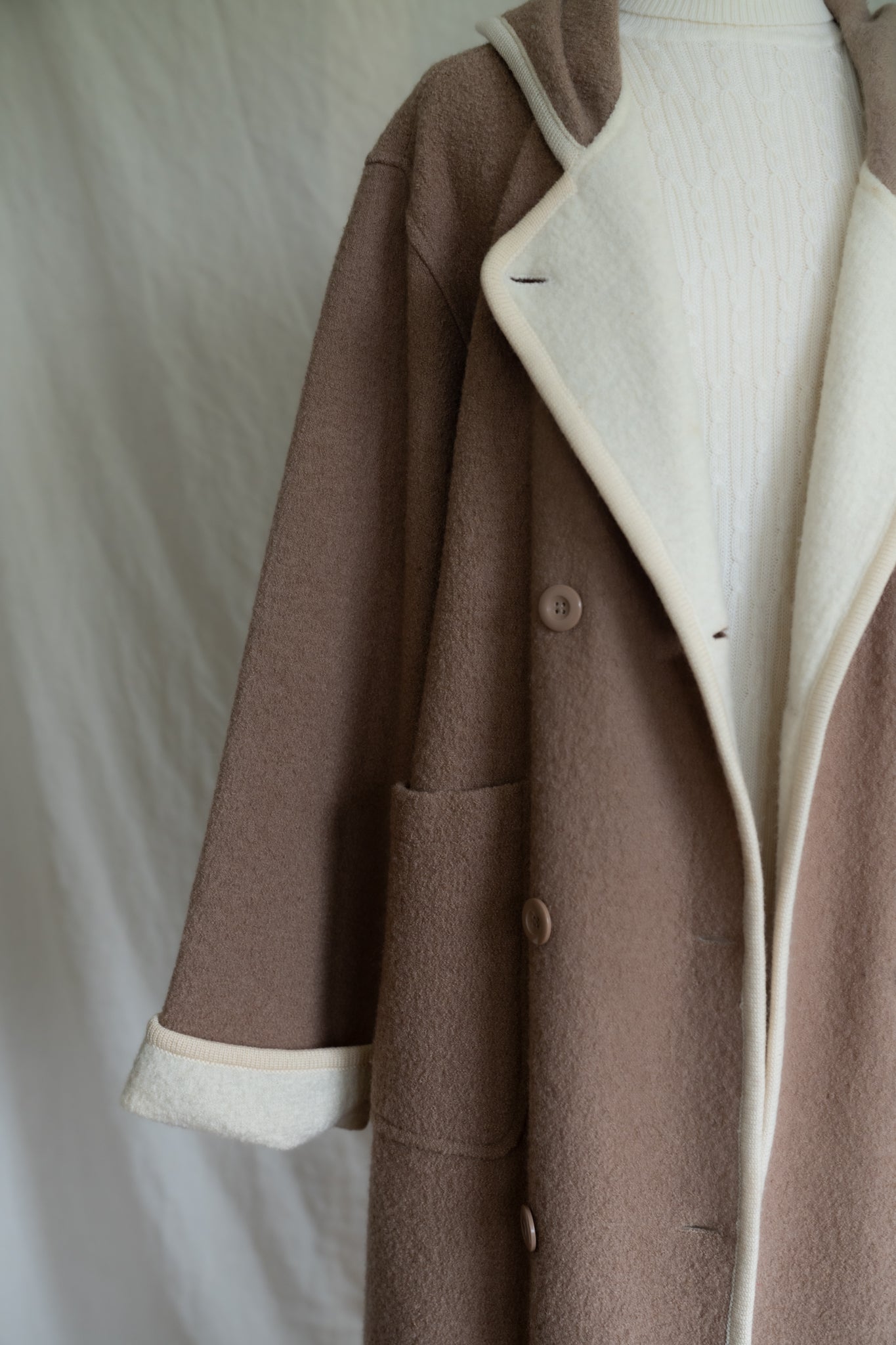 Two-toned Wool Coat