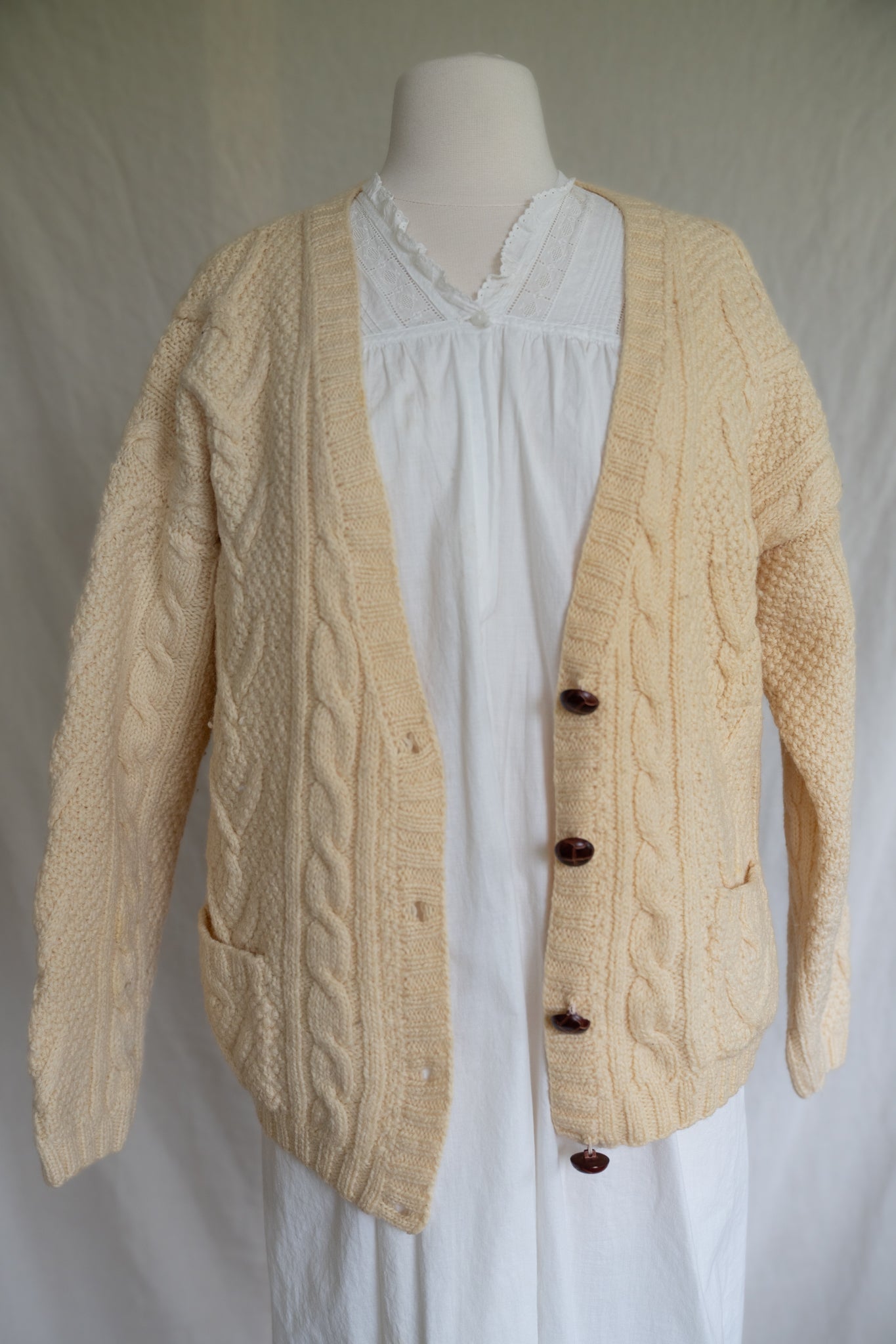 L.L. Bean Wool Cableknit Cardigan