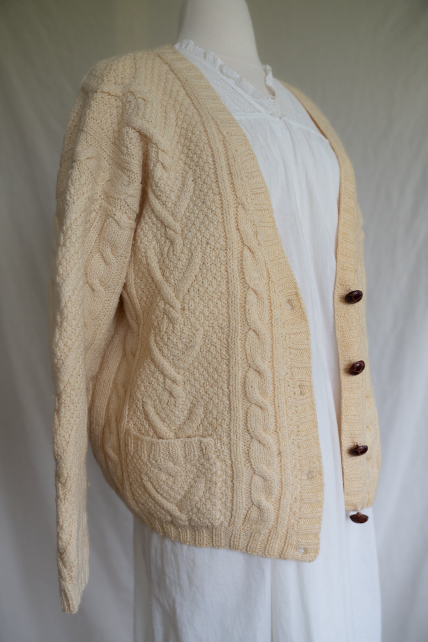 L.L. Bean Wool Cableknit Cardigan