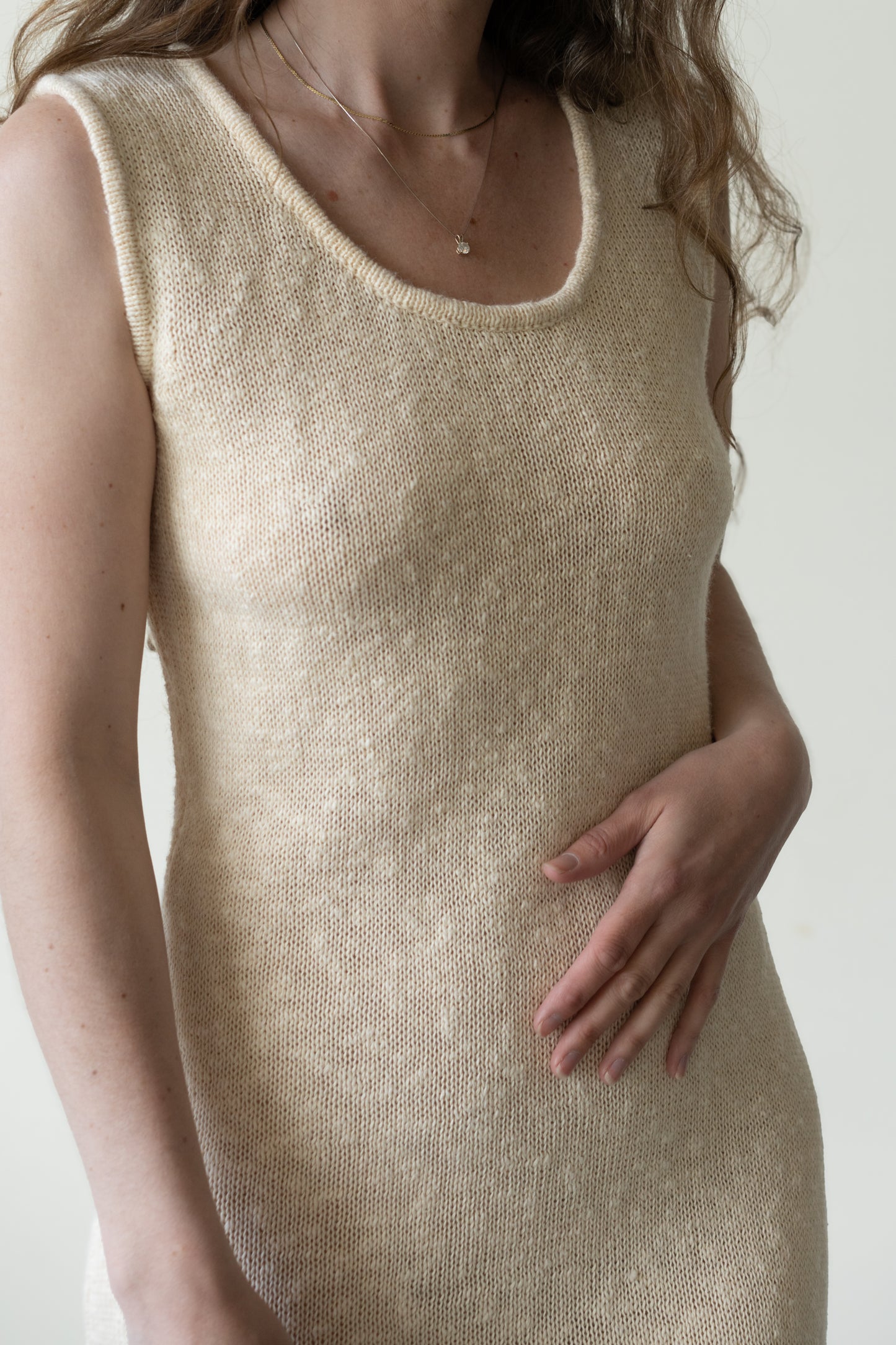 Ramie Cotton Knit Dress