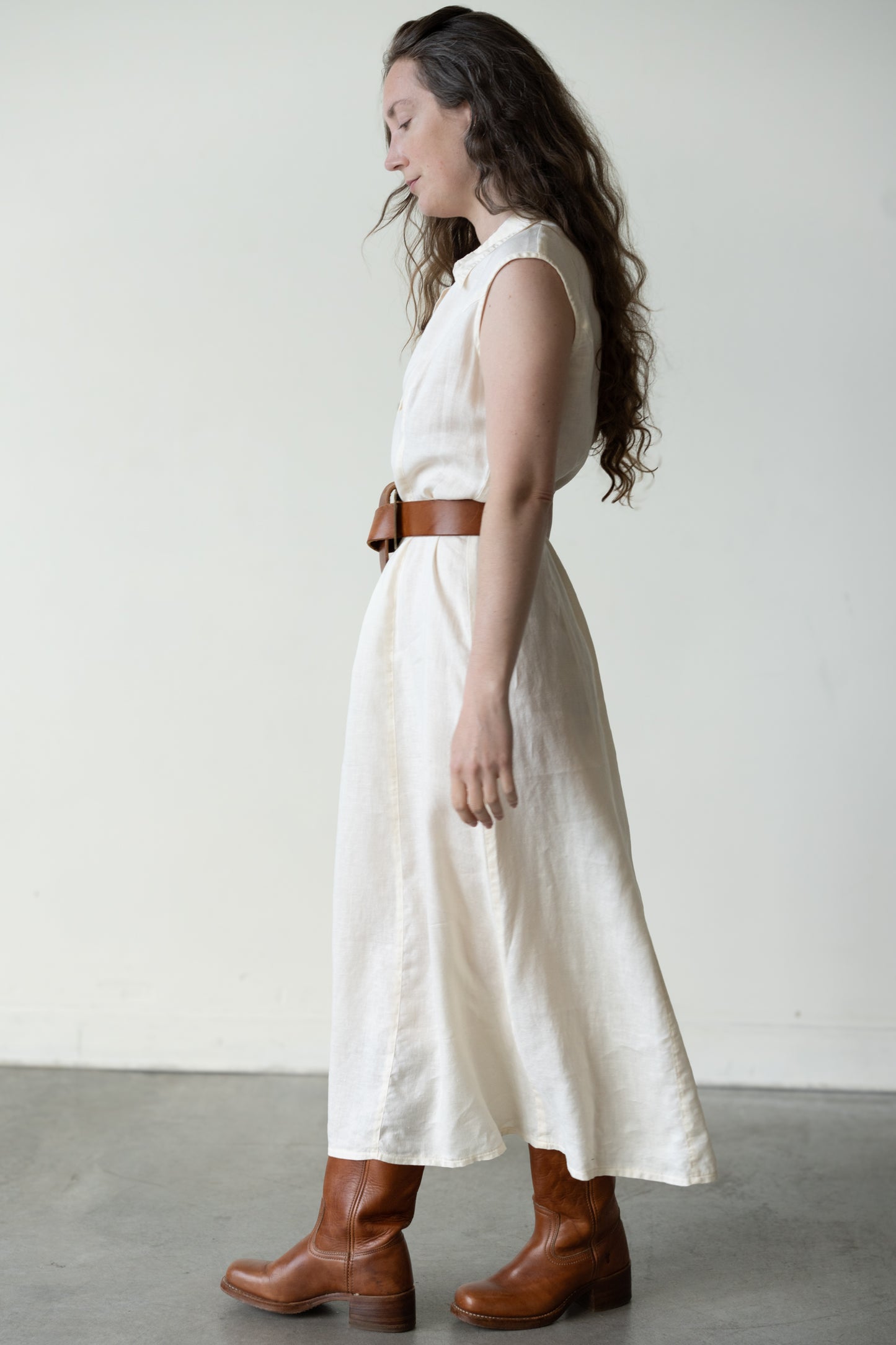 Linen Shell Button Dress