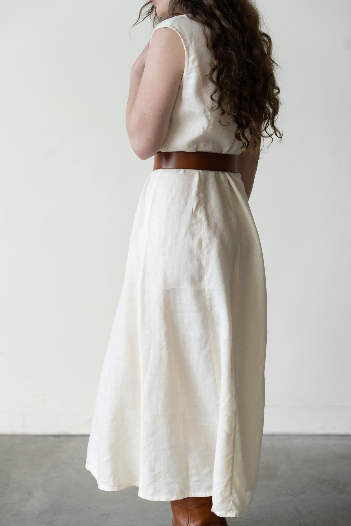 Linen Shell Button Dress