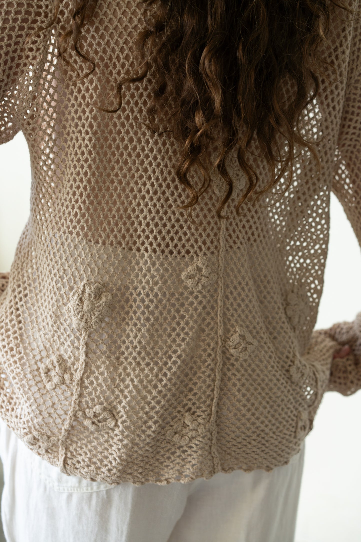 Ramie Cotton Crochet Cardigan