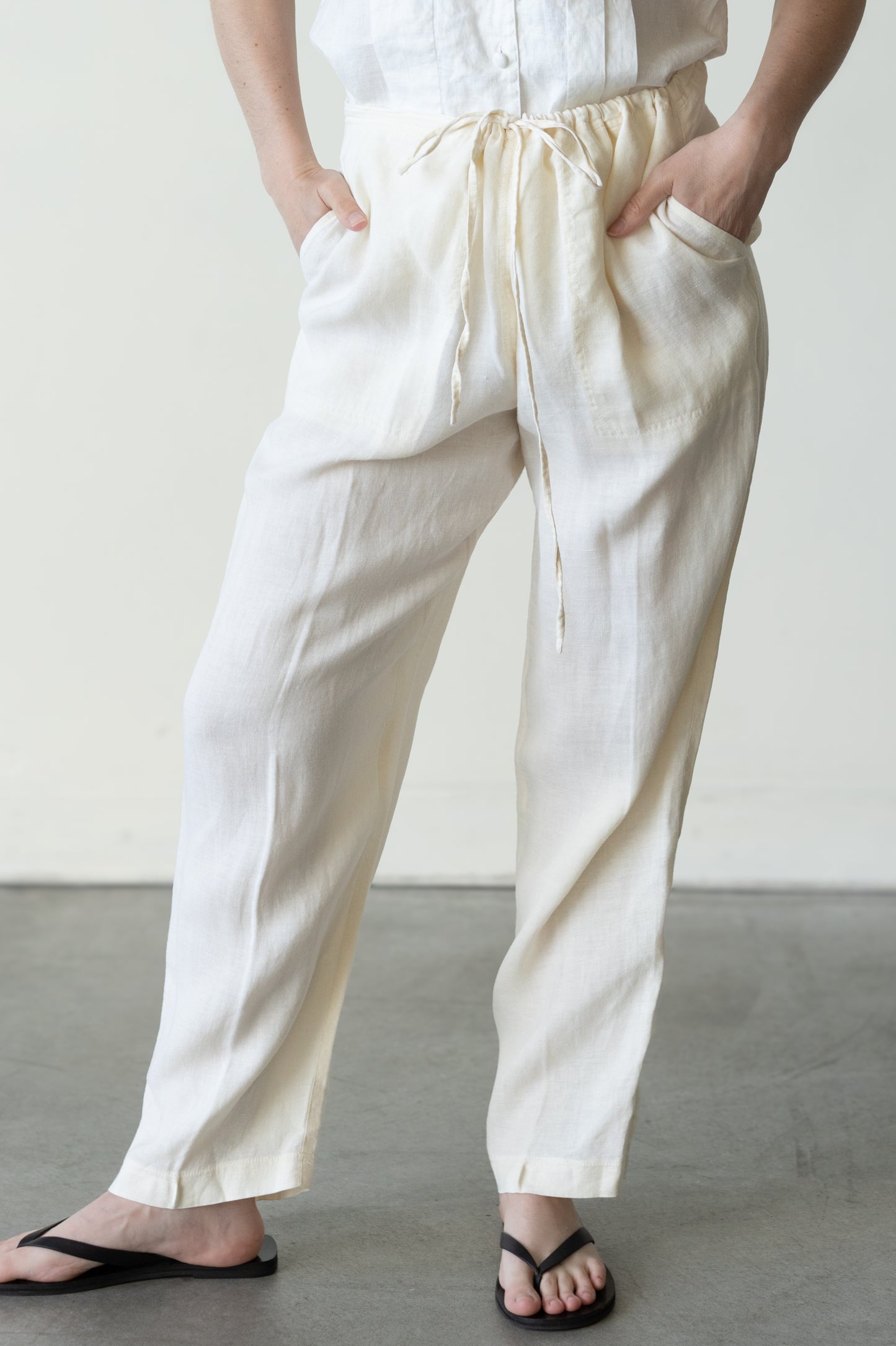 DKNY Linen Tie Waist Pants