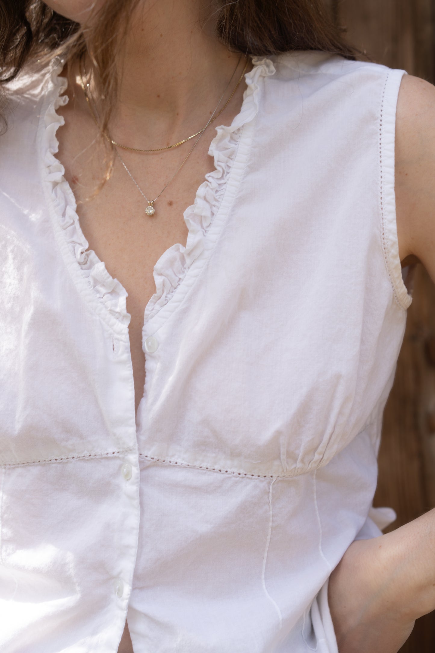 Ruffle Edge Cotton Top