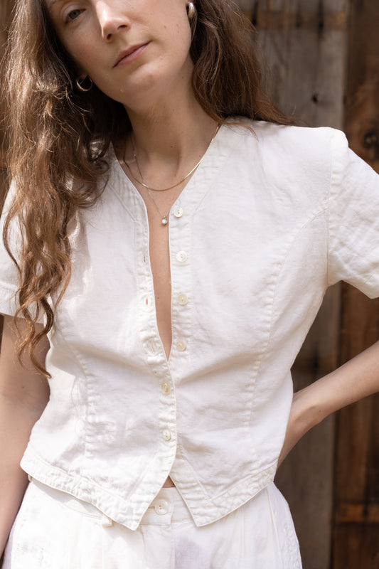 Shaped Linen Top