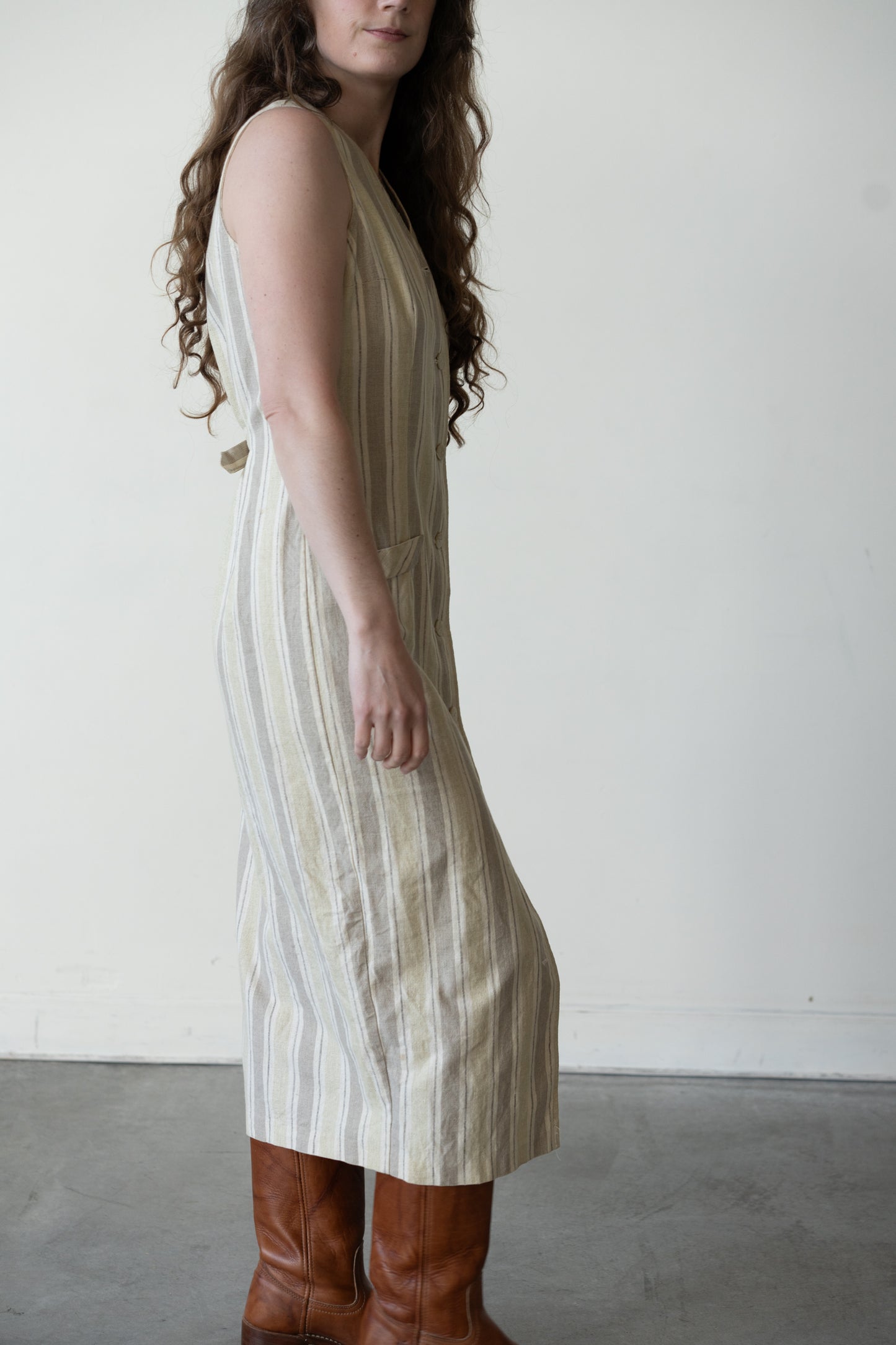 Striped Cotton Linen Dress