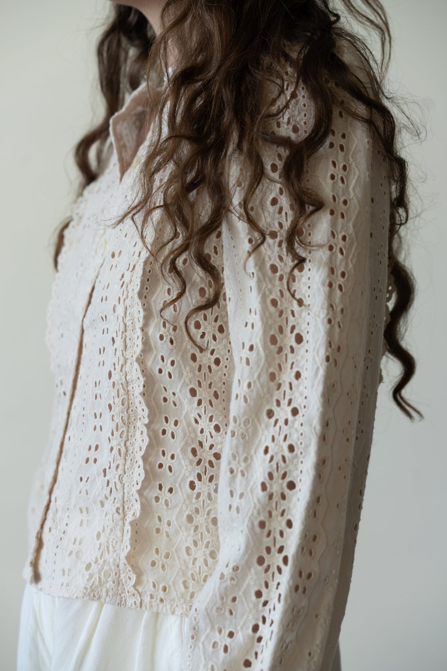 Eyelet Button Blouse
