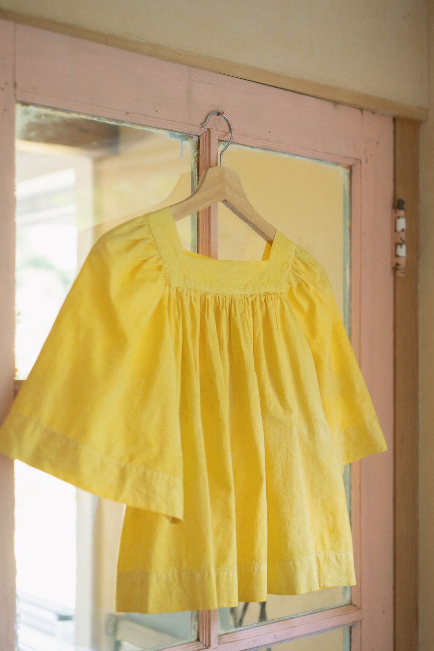 Botanically Dyed Cotton Gathered Blouse