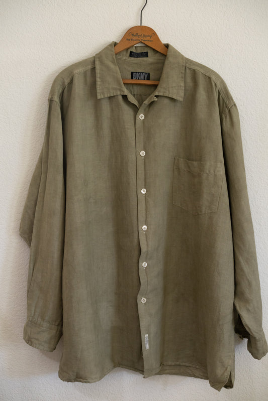Botanically Dyed DKNY Linen Button-Up