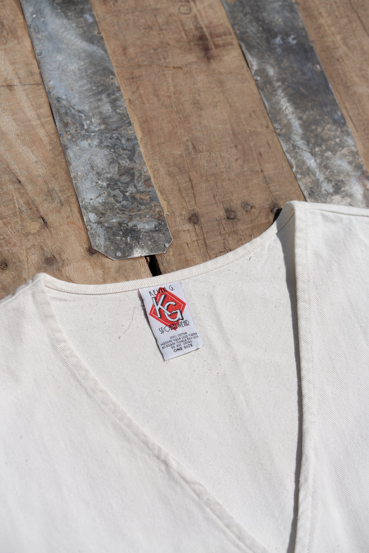 Ivory Cotton Denim Vest