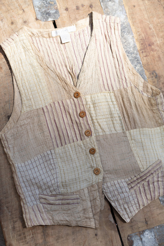 Silk Patchwork Tie Back Vest